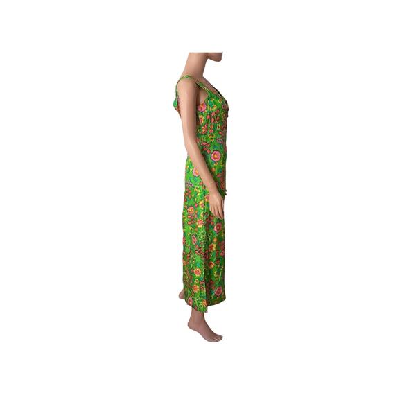 Vintage John Douglas 60s Mod Floral Maxi Dress Psychedelic Flower Power Gown - Picture 2 of 9
